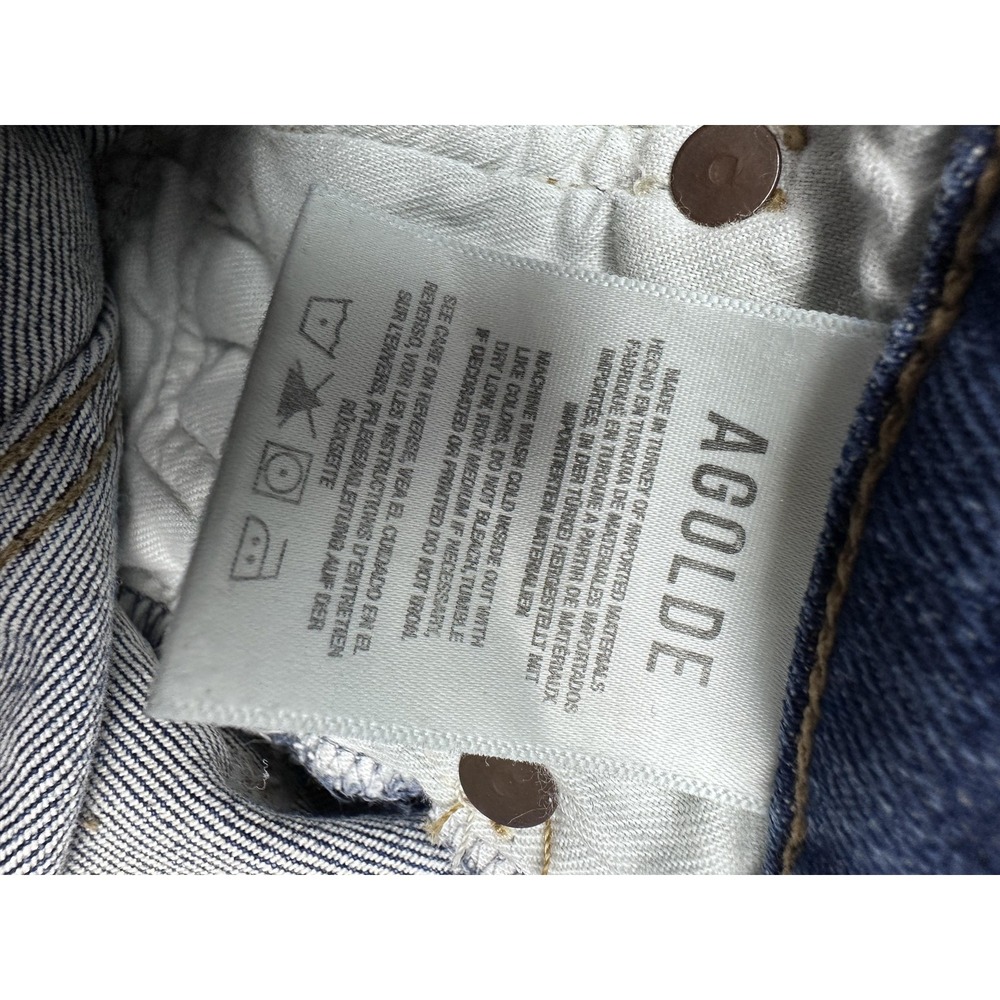 AGOLDE Nico Jeans Womens 24 Blue Medium Wash High Rise Skinny Button Fly NWT - Picture 4 of 13